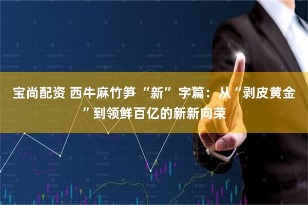 宝尚配资 西牛麻竹笋 “新” 字篇：从“剥皮黄金”到领鲜百亿的新新向荣