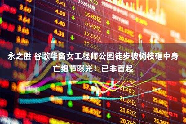 永之胜 谷歌华裔女工程师公园徒步被树枝砸中身亡细节曝光！已非首起