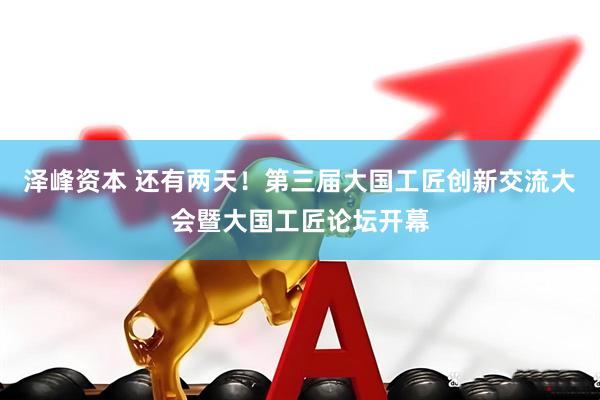 泽峰资本 还有两天！第三届大国工匠创新交流大会暨大国工匠论坛开幕