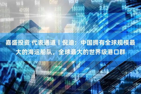 嘉盛投资 代表通道丨倪迪：中国拥有全球规模最大的海运船队，全球最大的世界级港口群